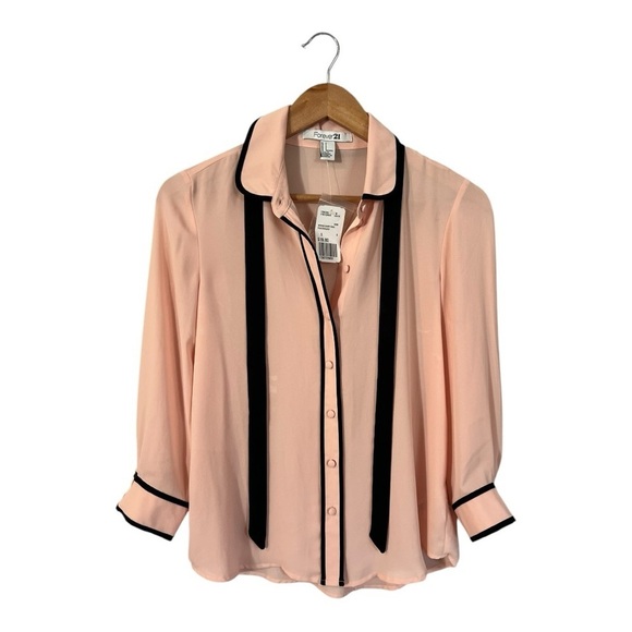 Forever 21 Women's Blouse Size Small Peach Career Office NWT - Picture 1 of 6